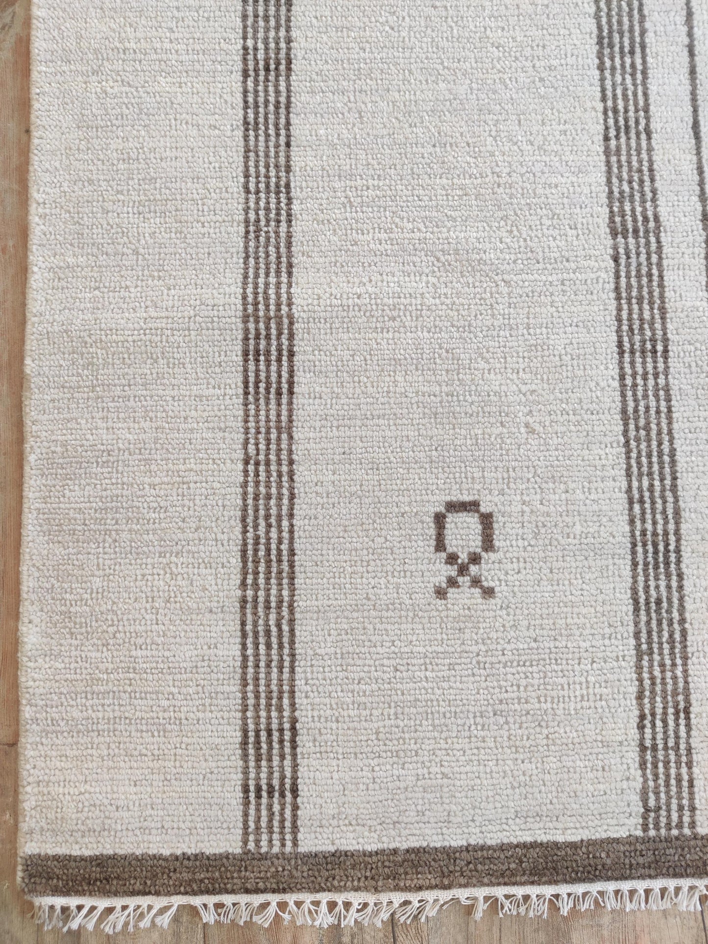 Nordic Path Vertical Striped Hand-Knotted Wool Rug