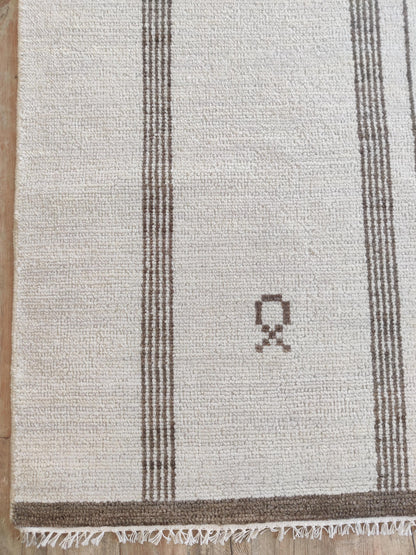 Nordic Path Vertical Striped Hand-Knotted Wool Rug