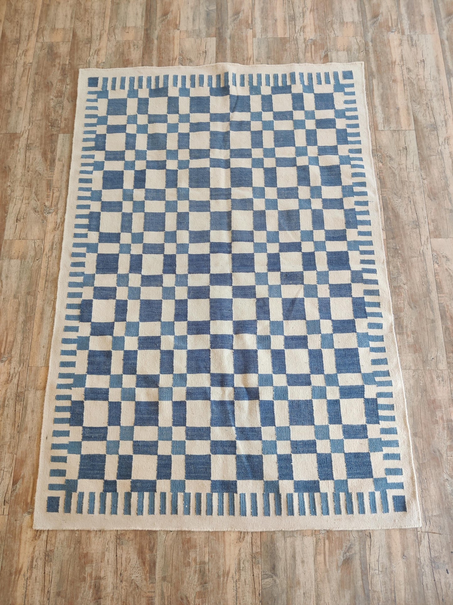 Modern Bohemian Flatweave Rug, Geometric Wool Area Rug