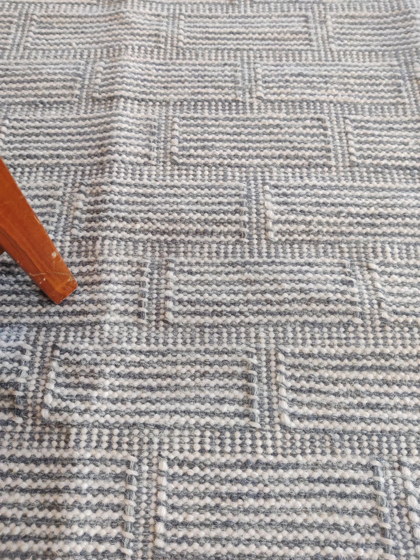 Wool Carpet in Architectural Grid Pattern