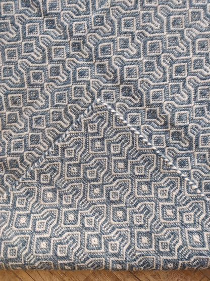 Premium Wool Handloom Carpet with Interlocking Geometric Weave Rug