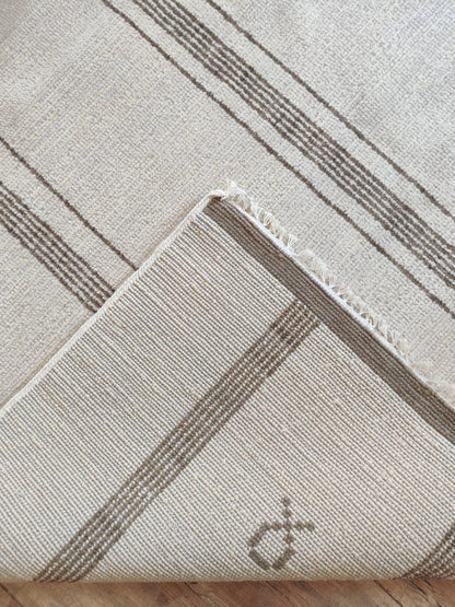 Nordic Path Vertical Striped Hand-Knotted Wool Rug