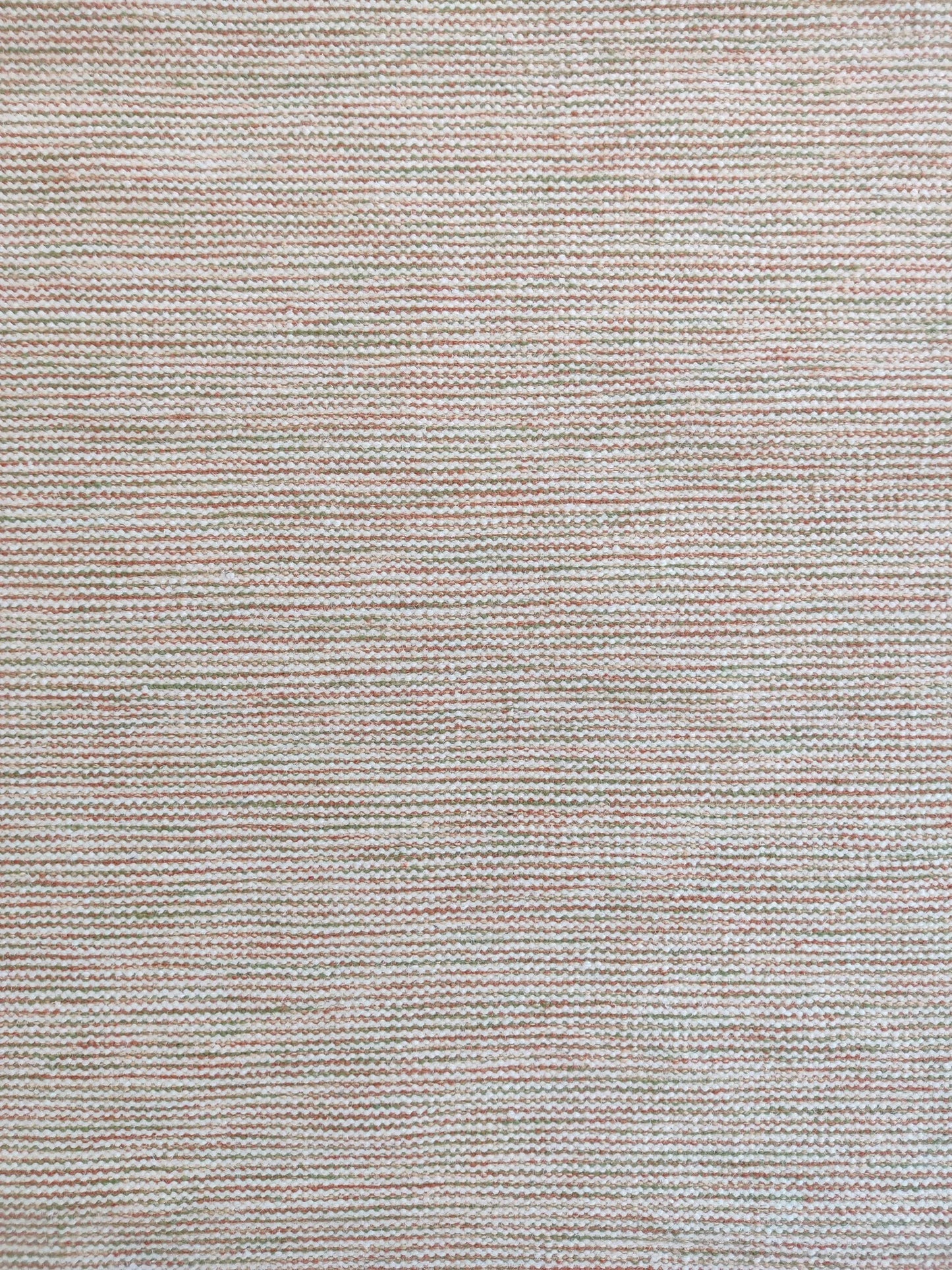Handwoven Ribbed Wool Rug Natural Beige with Fringed Edge