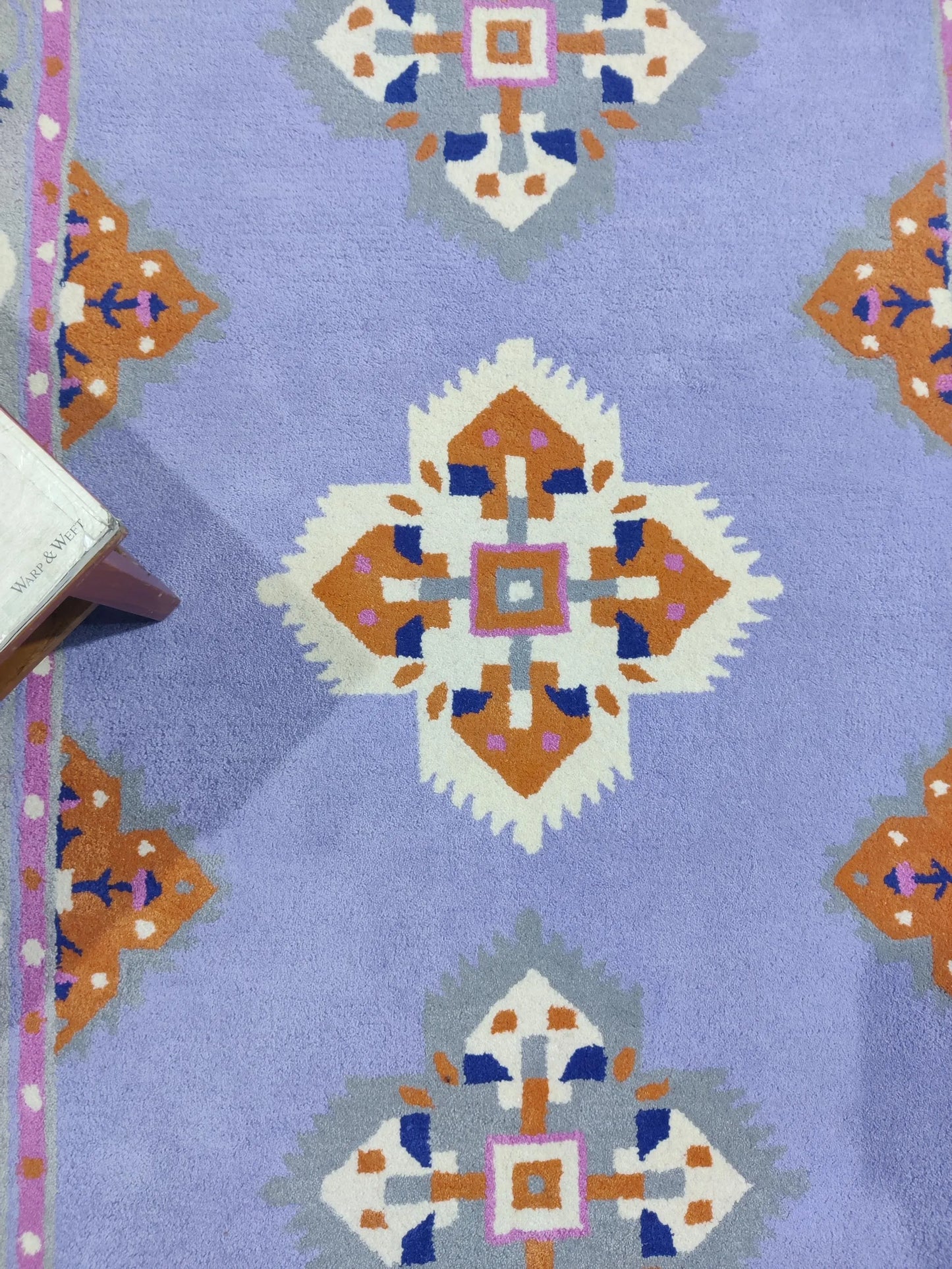 Lavender & Marigold Geometric Design Premium Hand-Tufted Wool Rug