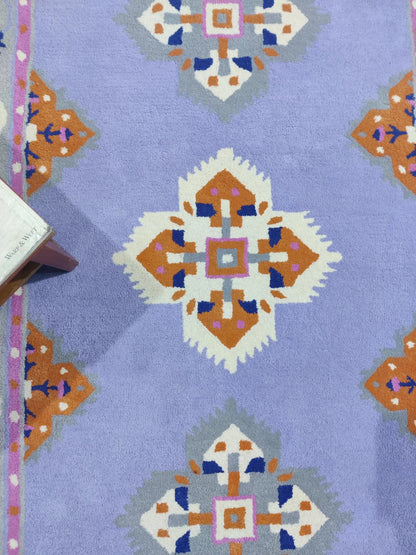 Lavender & Marigold Geometric Design Premium Hand-Tufted Wool Rug