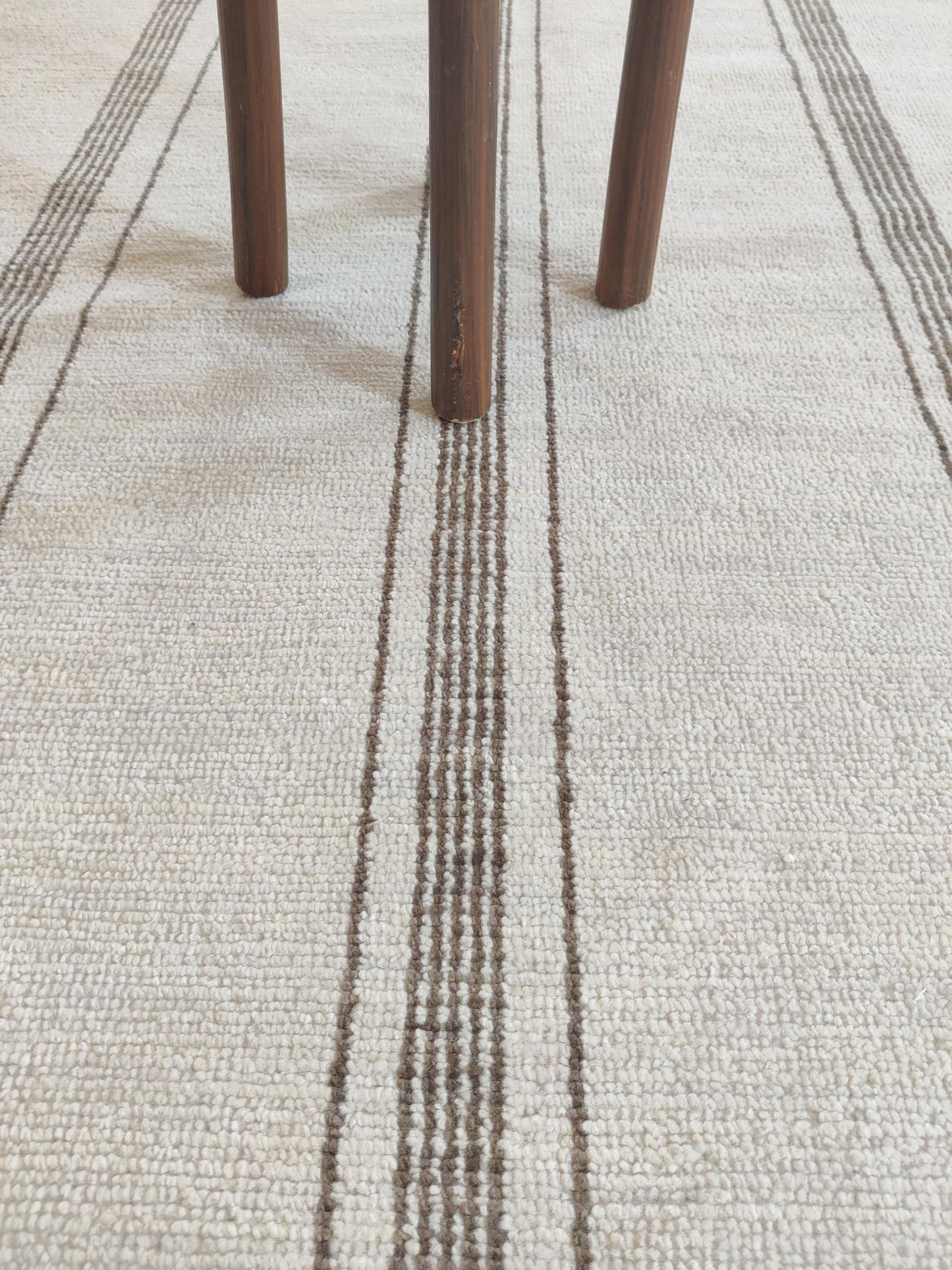 Nordic Path Vertical Striped Hand-Knotted Wool Rug