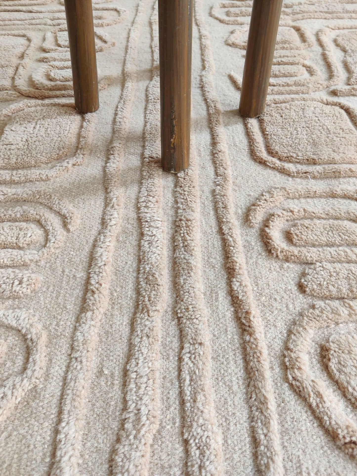 Mauve Organic Topography Hand-Woven Decorative Textured Rug