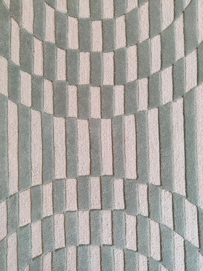 Ripple Sunburst Pattern Hand-Tufted Decorative Statement Rug for Bedroom