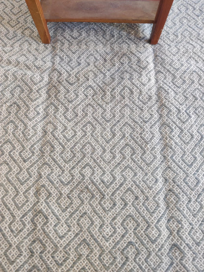 Modern Minimalist Maze Design Handwoven Wool Area Rug