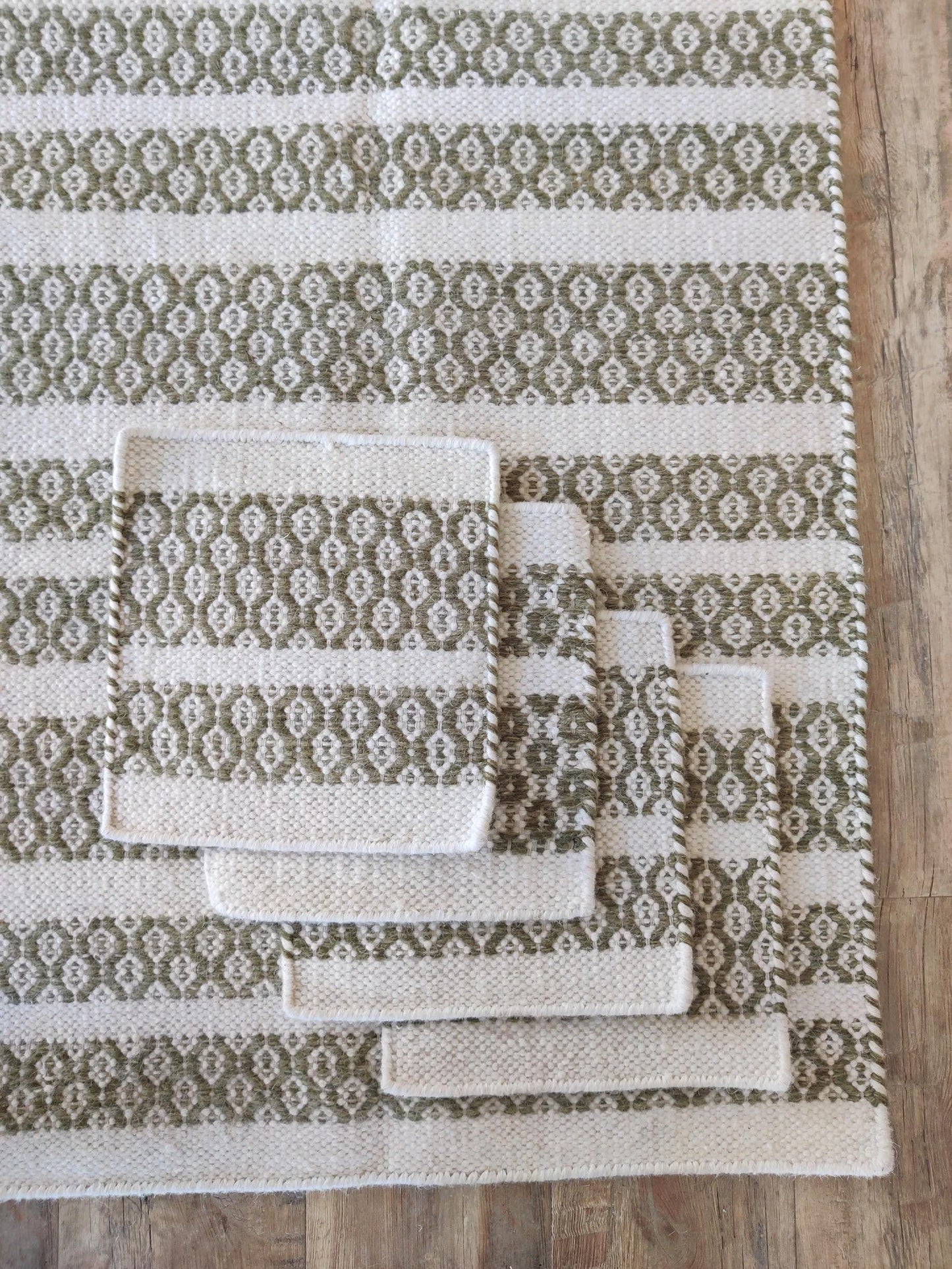Craftsmanship-Focused Striped Wool Handloom Rug for Modern Decor