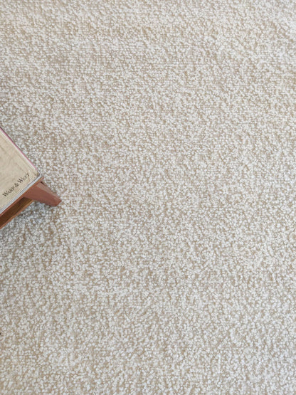 Scandinavian Style Minimalist Off-White Wool handloom Carpet