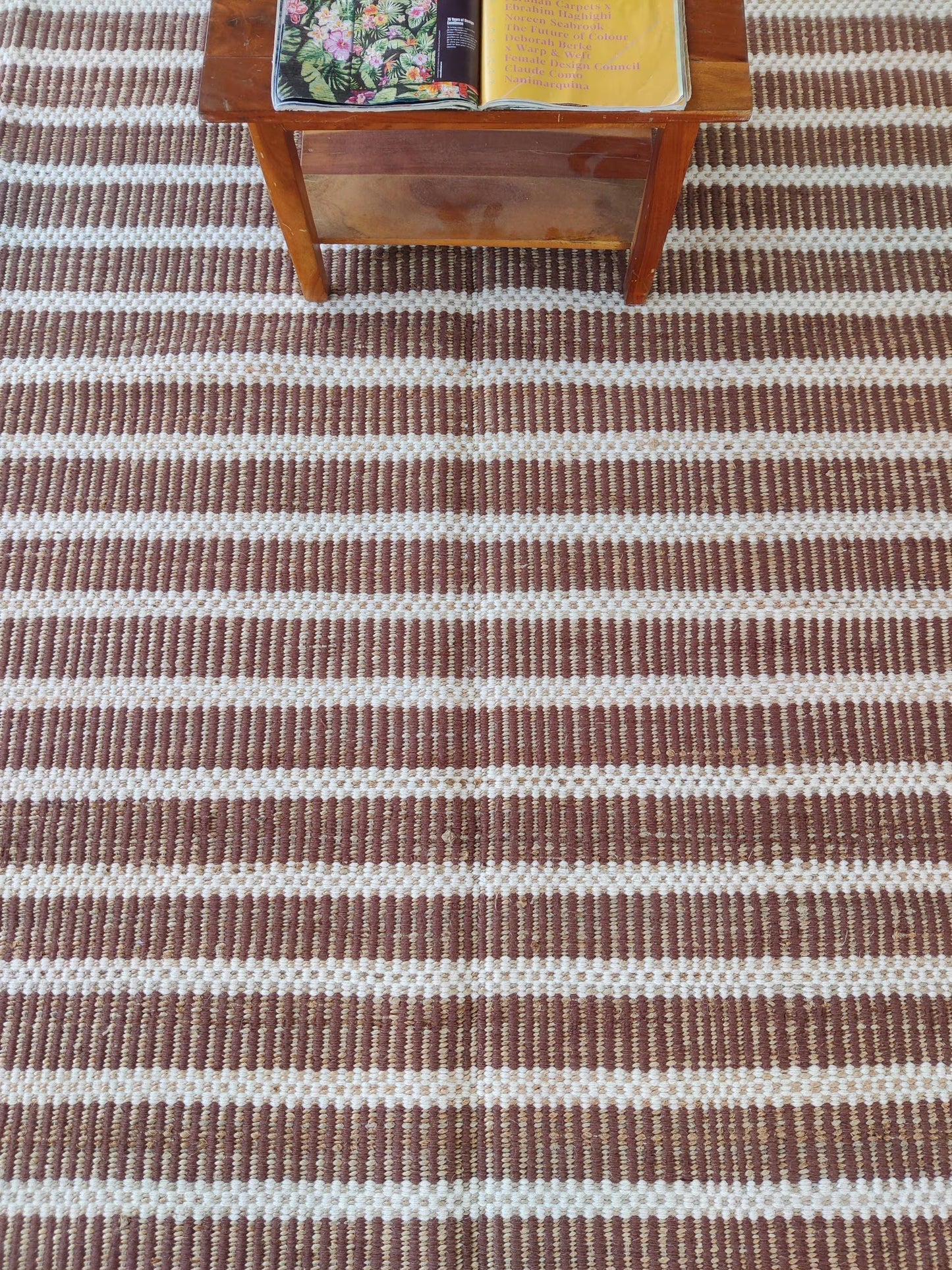 Textured Linear Rug Pattern Bohemian Interior Inspiration