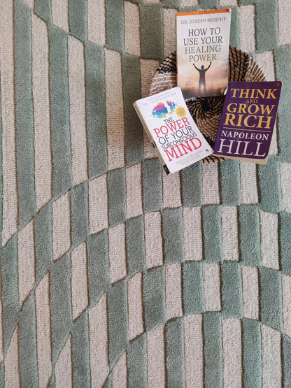 Ripple Sunburst Pattern Hand-Tufted Decorative Statement Rug for Bedroom