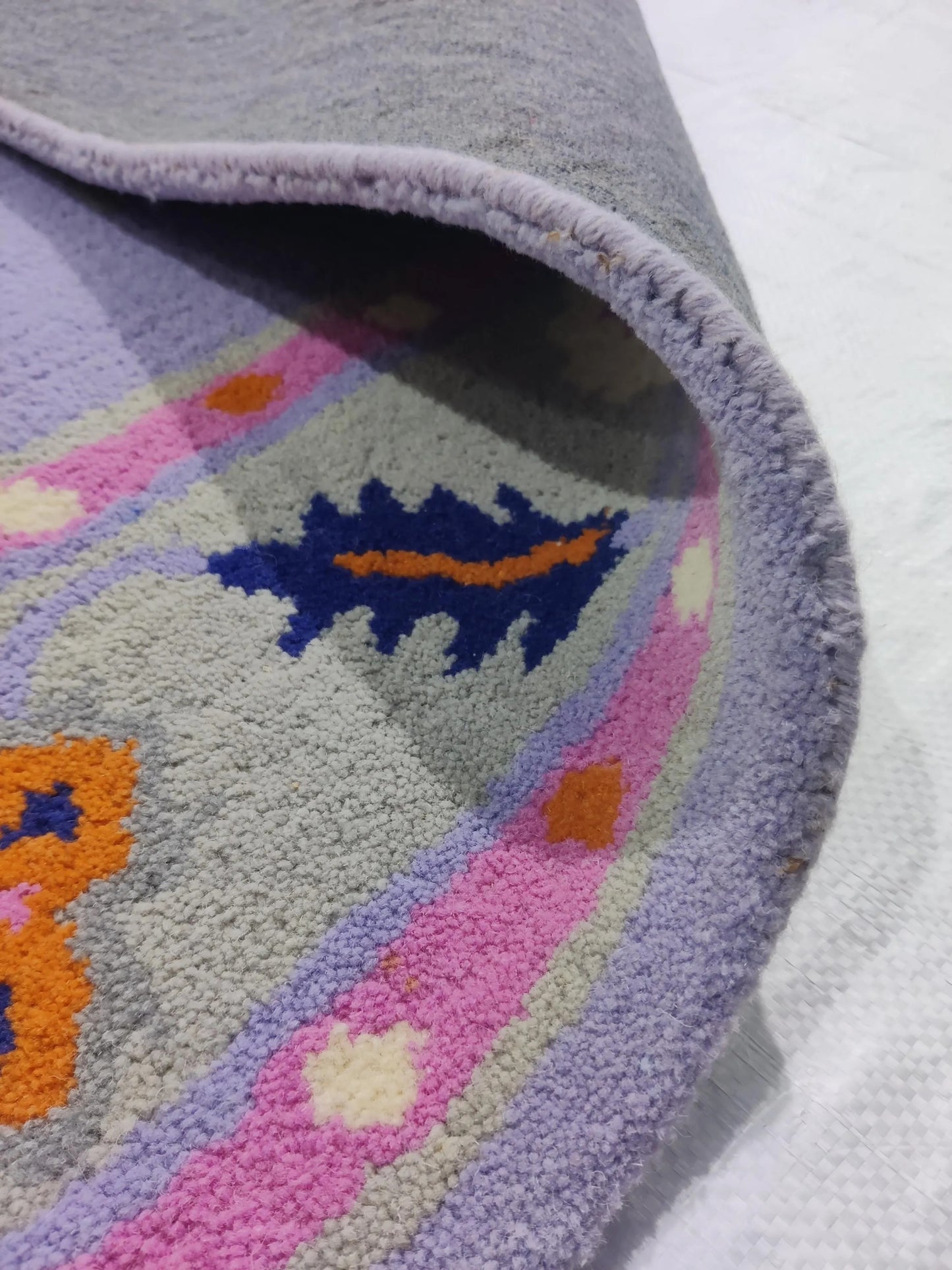 Lavender & Marigold Geometric Design Premium Hand-Tufted Wool Rug