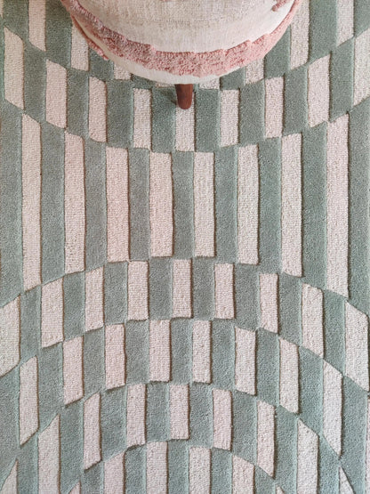 Ripple Sunburst Pattern Hand-Tufted Decorative Statement Rug for Bedroom