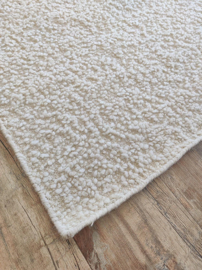 Scandinavian Style Minimalist Off-White Wool handloom Carpet