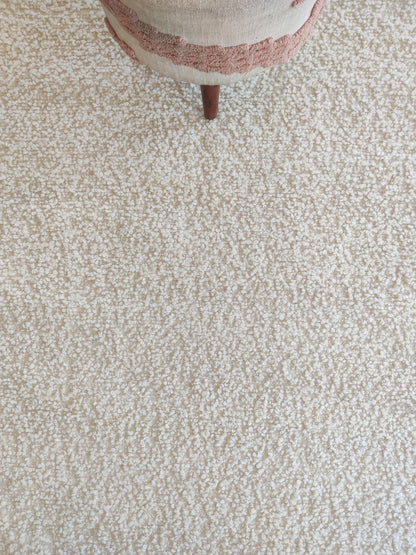 Scandinavian Style Minimalist Off-White Wool handloom Carpet