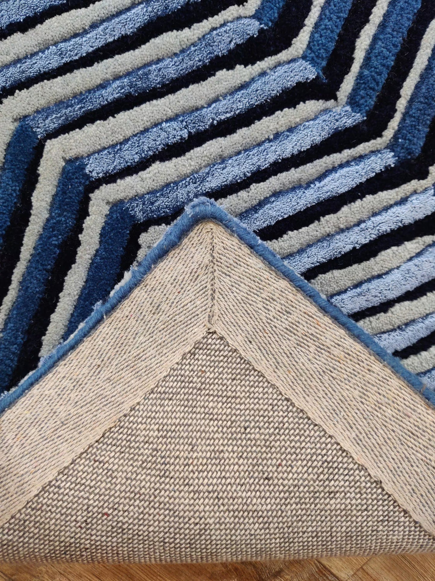 Contemporary Thick Pile Wool Rug for Living Room Bedroom