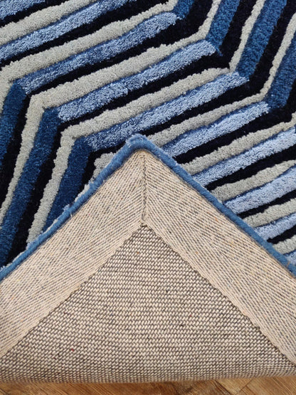 Contemporary Thick Pile Wool Rug for Living Room Bedroom