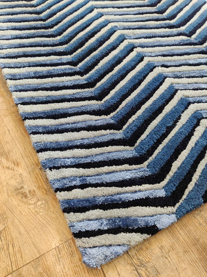 Contemporary Thick Pile Wool Rug for Living Room Bedroom