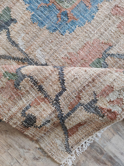 Beige Blue Terracotta Green Flatweave Carpet