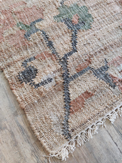 Beige Blue Terracotta Green Flatweave Carpet