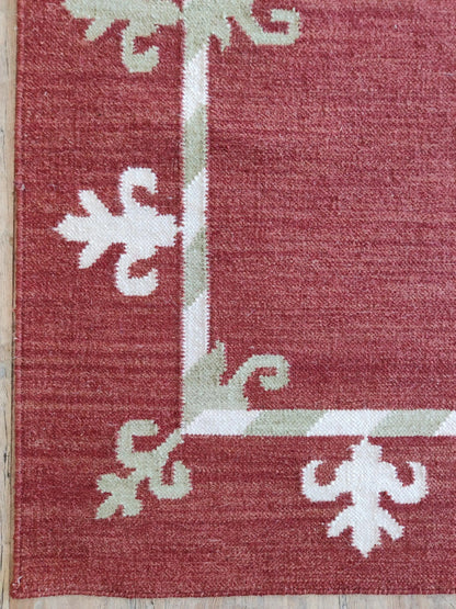 Crimson Gul Antique Octagonal Medallion Flatweave Area Rug