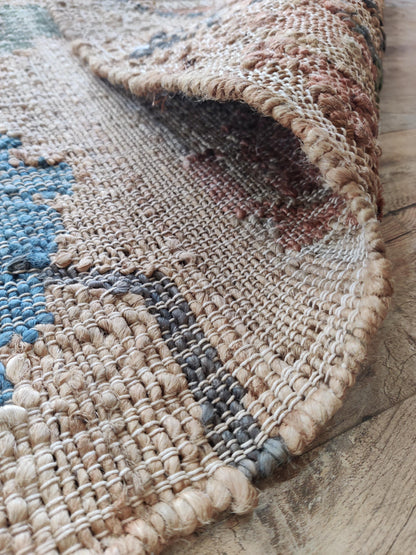 Beige Blue Terracotta Green Flatweave Carpet