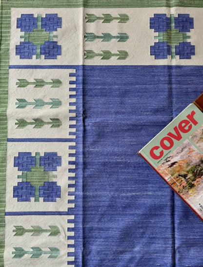 Vintage Style Indigo Cotton Rug