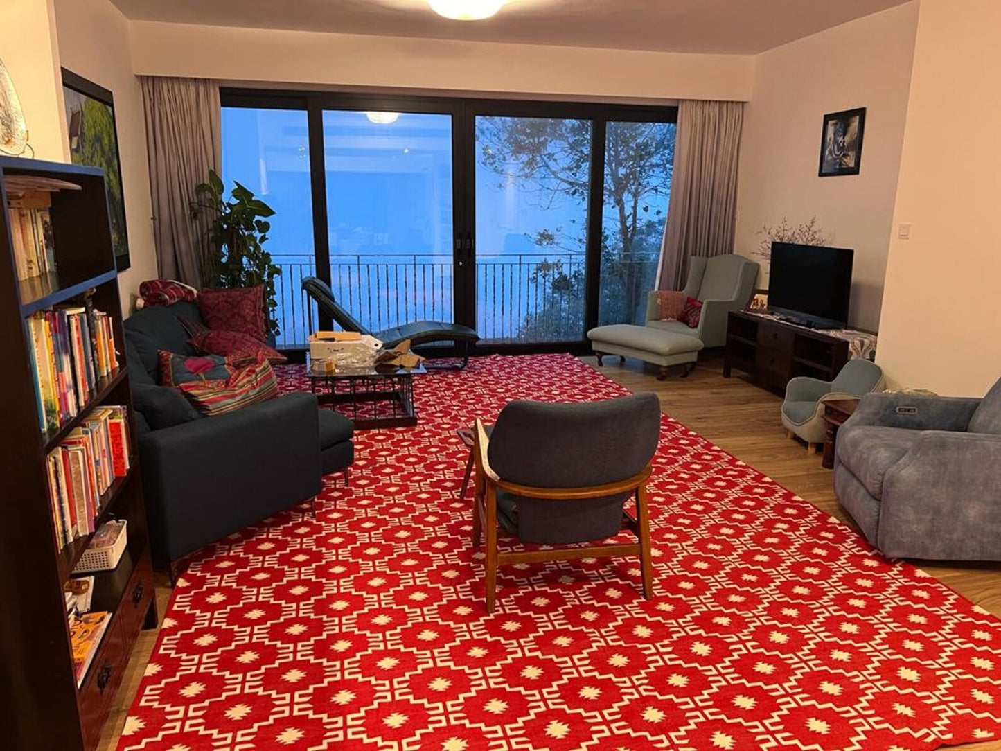 Modern Stepped Tile Flat Weave Carpet, Rustic Lodge Style Diamond Dhurrie