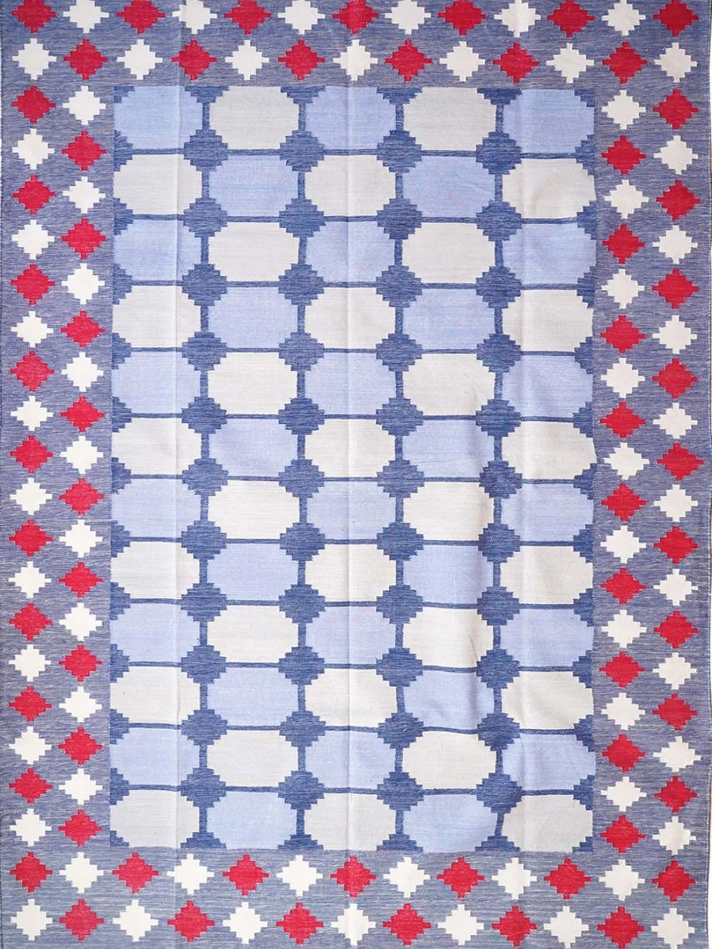 Skyline Octagon Handwoven Cotton Flatweave Dhurrie Rug