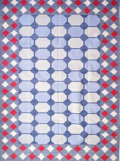 Skyline Octagon Handwoven Cotton Flatweave Dhurrie Rug