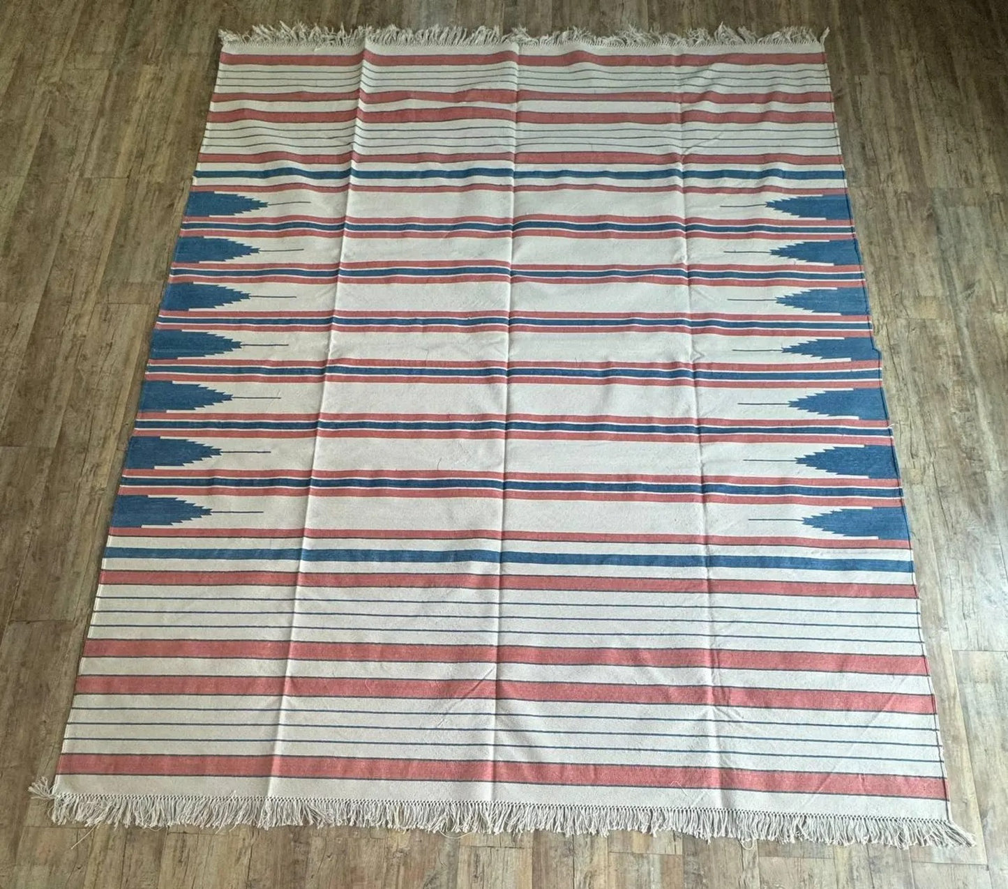 Southwestern Striped Cotton flat weave  Rug