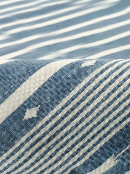 Denim Blue & White Striped Reversible Coastal Area Rug