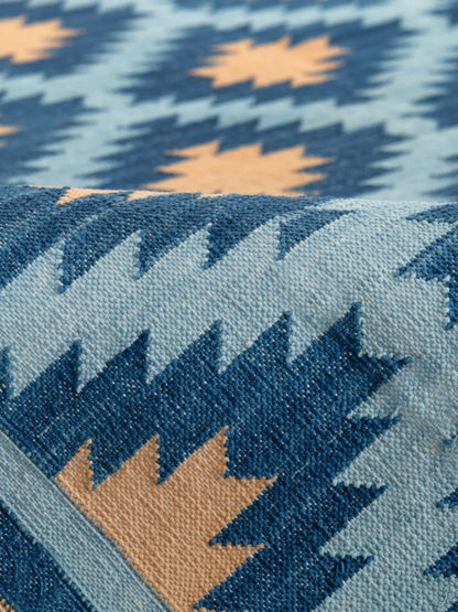 Greek Diamond Authentic Hand-Woven cotton flat weave rug