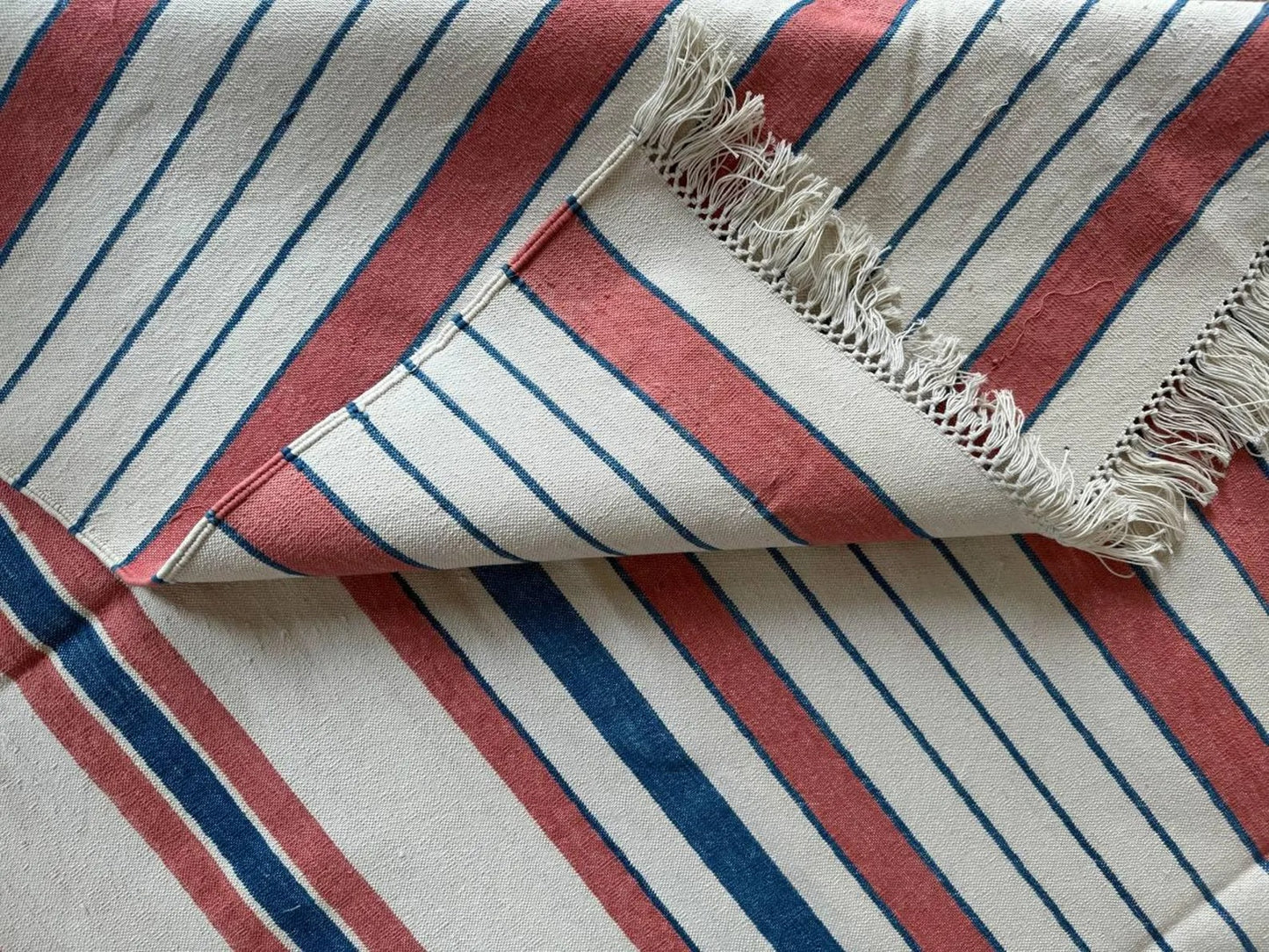 Southwestern Striped Cotton flat weave  Rug