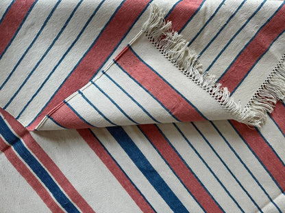 Southwestern Striped Cotton flat weave  Rug