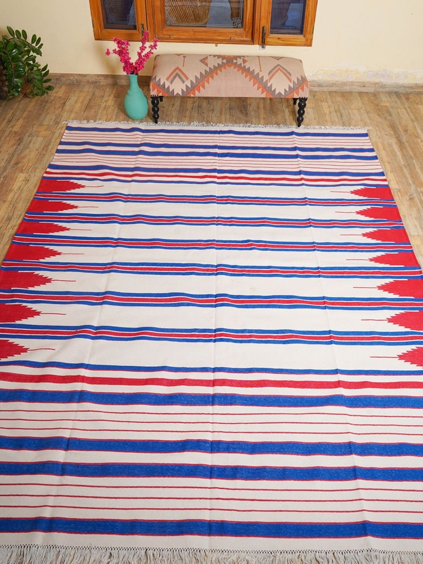 Horizontal Stripe Americana Floor Rug for Living Room Bedroom