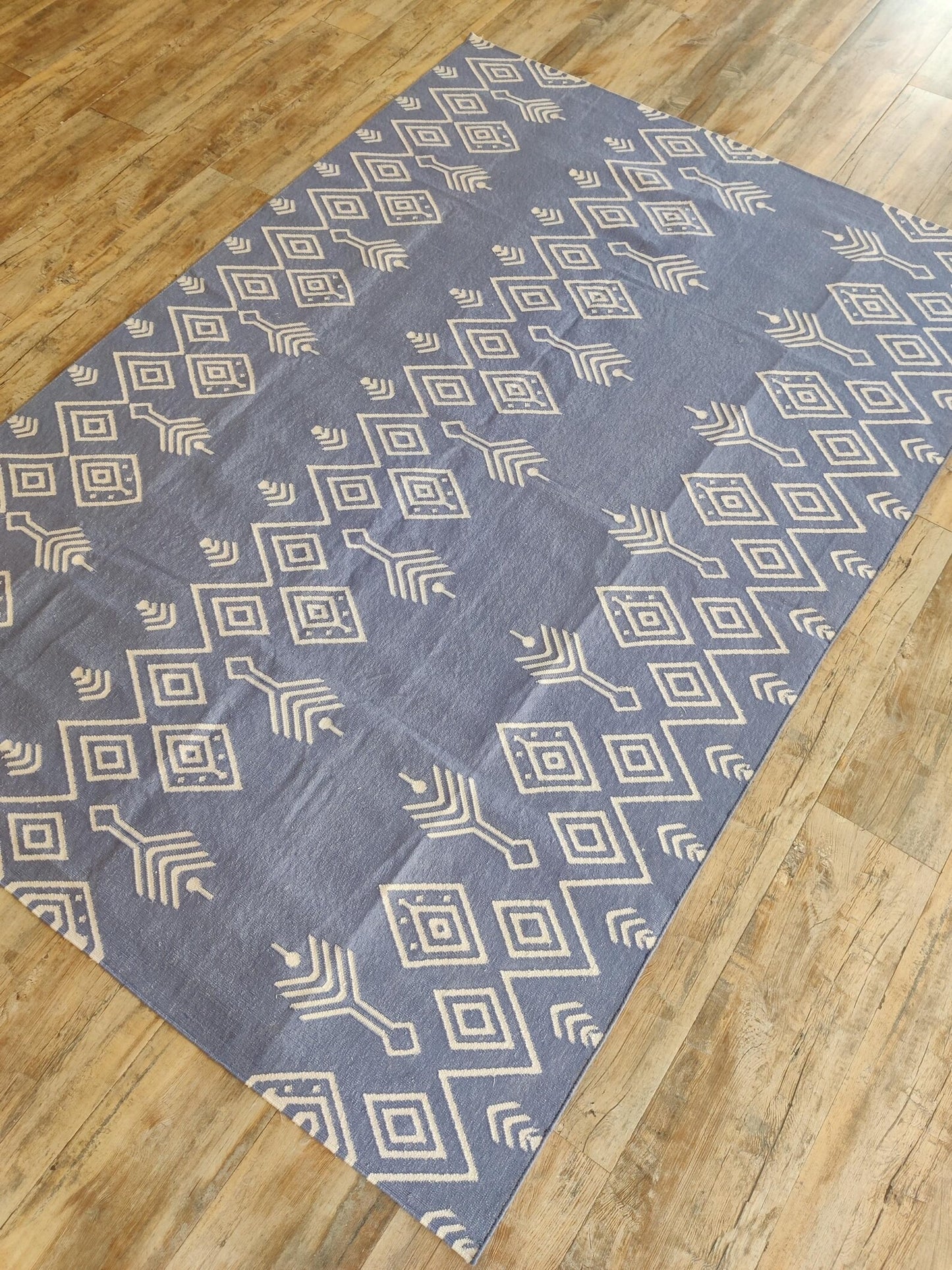 Modern Ikat Geometric Accent Carpet Scandi Boho Home Decor Rug
