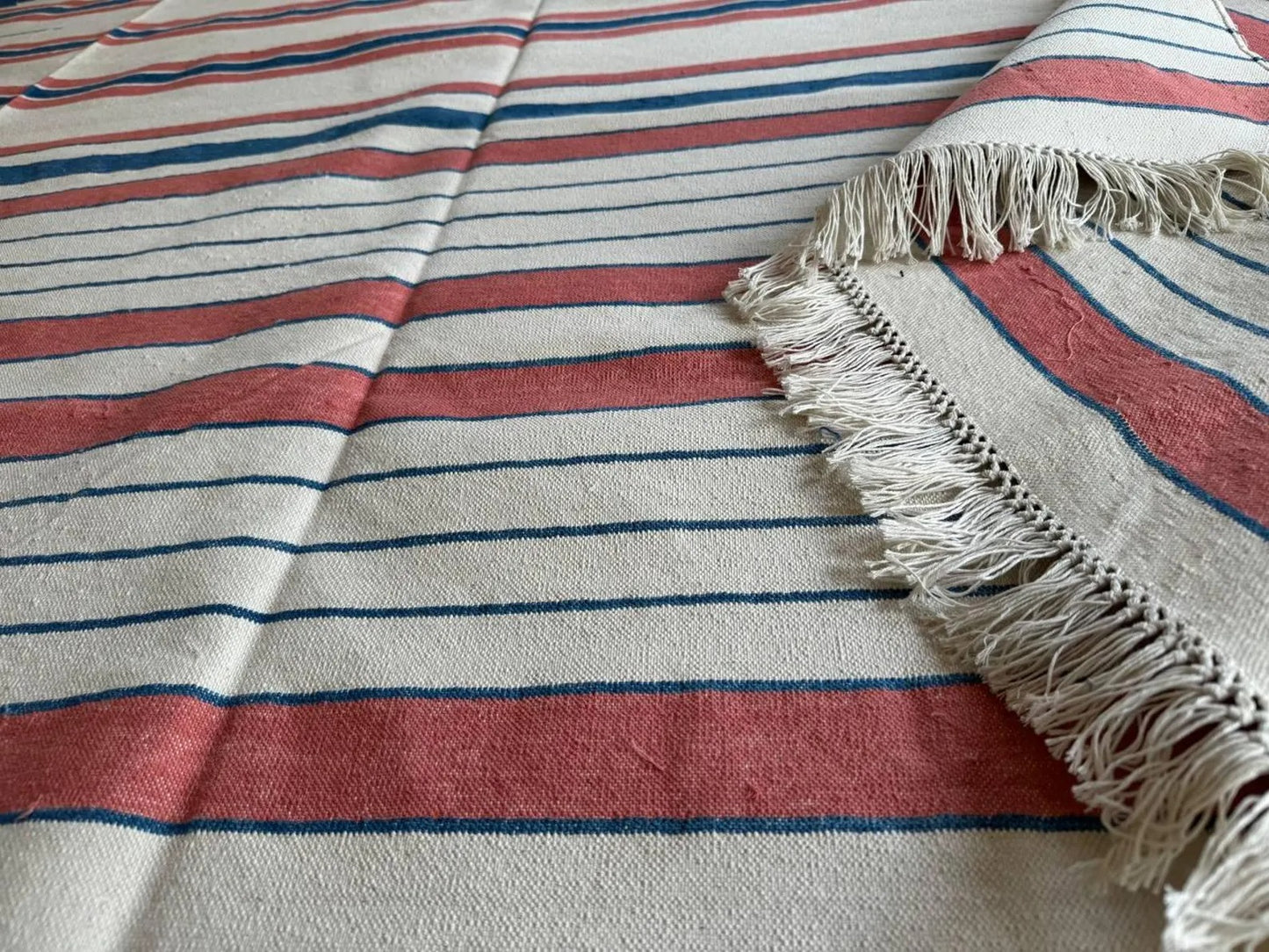 Southwestern Striped Cotton flat weave  Rug