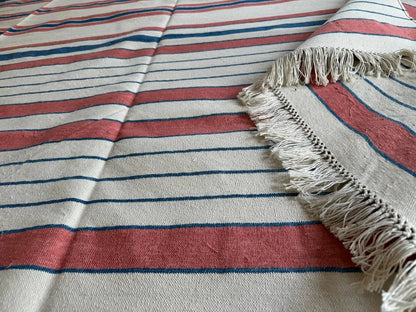 Southwestern Striped Cotton flat weave  Rug