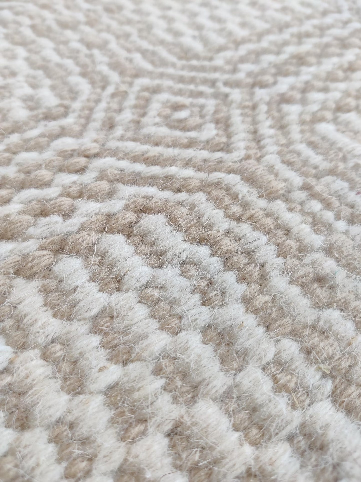 Sophisticated Neutrality Intricate Relief in Natural Wool