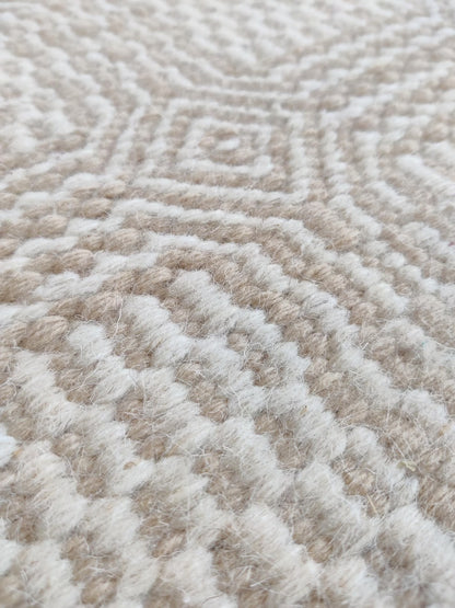 Sophisticated Neutrality Intricate Relief in Natural Wool