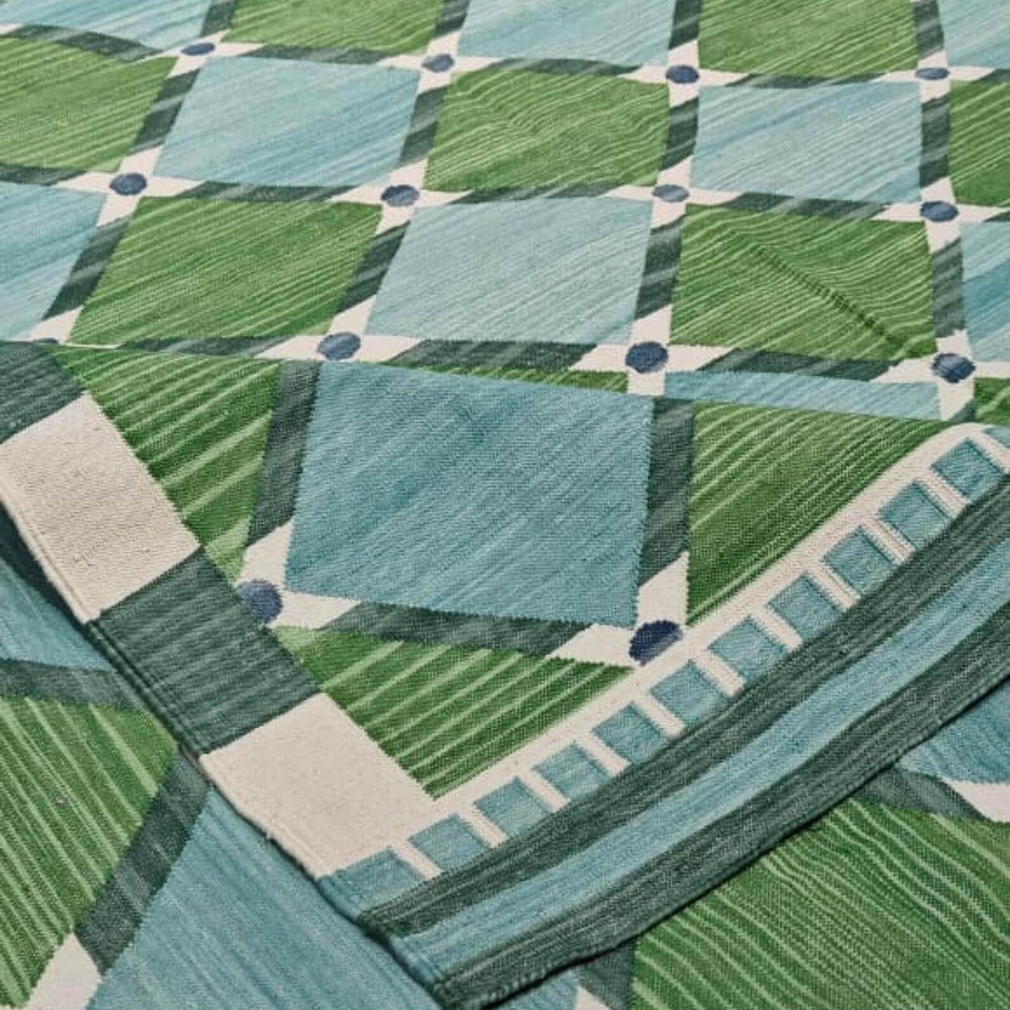 Caspian Harlequin Caspian Handwoven Cotton Dhurrie Rug