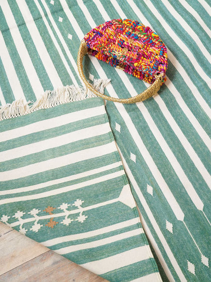 Nordic Striped Cotton Flatweave Rug
