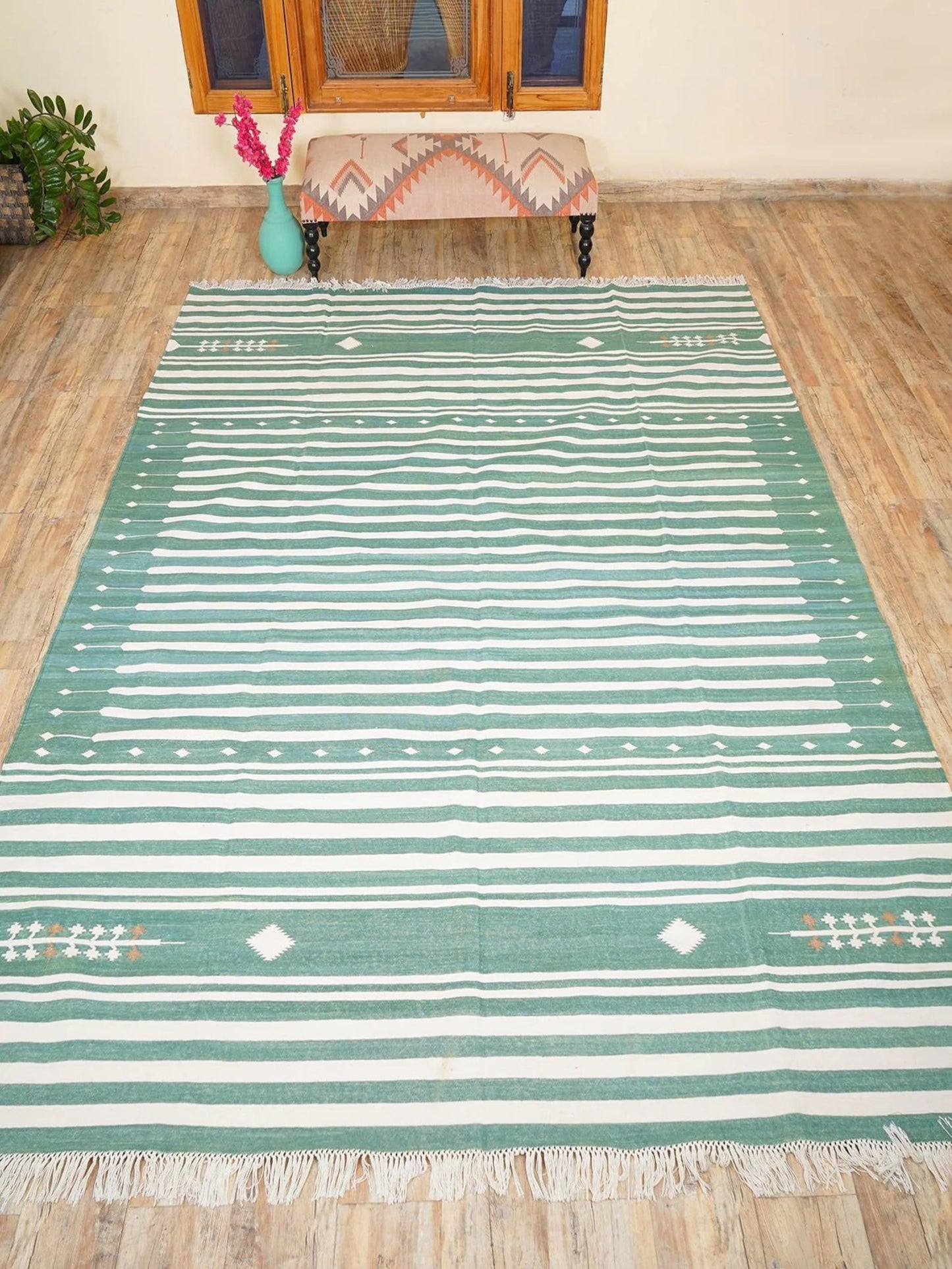 Nordic Striped Cotton Flatweave Rug