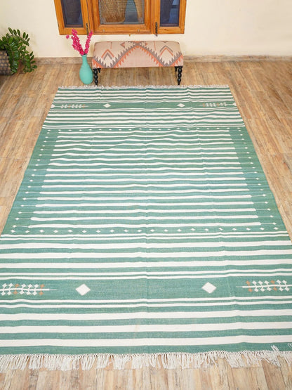 Nordic Striped Cotton Flatweave Rug