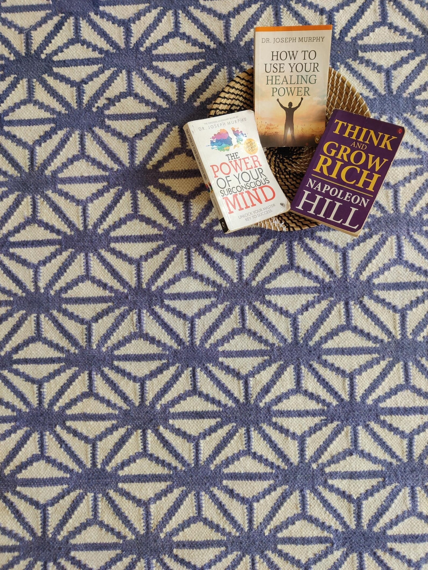 Geometric Cotton Wool Rug for Living Room and Bedroom