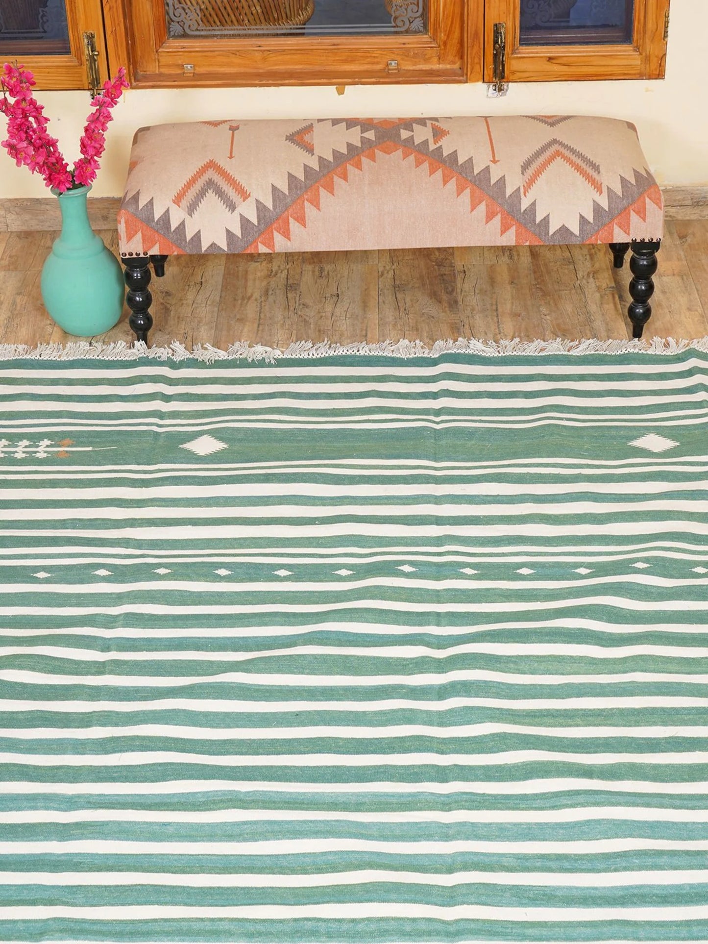 Nordic Striped Cotton Flatweave Rug