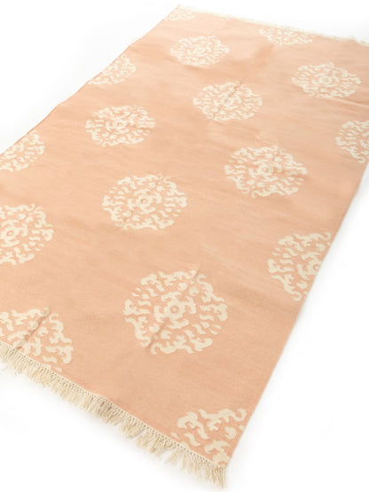 Apricot Peach Pastel Boho Chic Soft Floor Rug